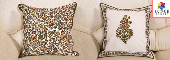 Double Sided Printed Sanganeri Style Cushion Covers