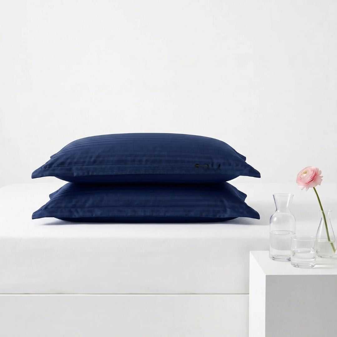 Navy Blue Color Pillow Cover Pair