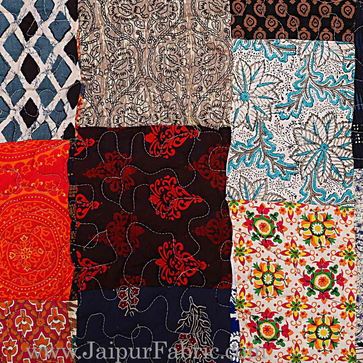 Patchwork AC Quilt/Blanket Soft Designer Double Bed - Multicolor (Multi)