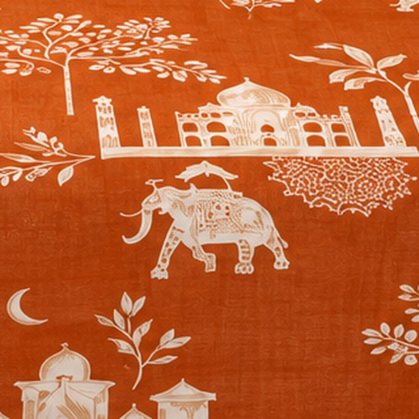 Close-up of the caparisoned elephant motif