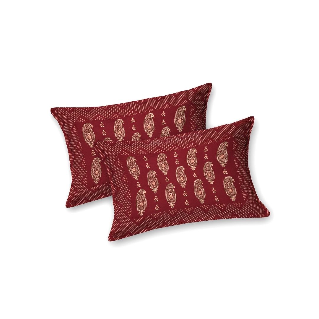 Traditional Goldi Maroon King Size BedSheet