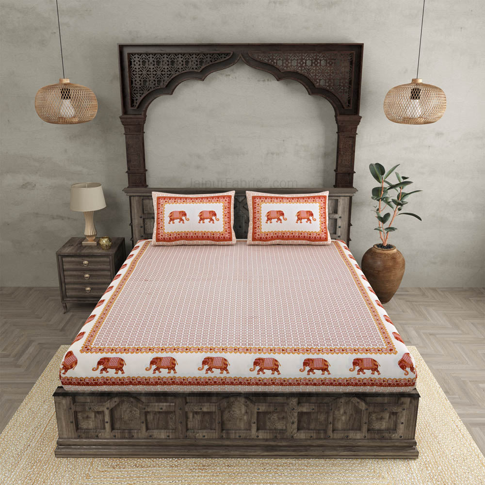 Blockbuster Peach Double Bedsheet