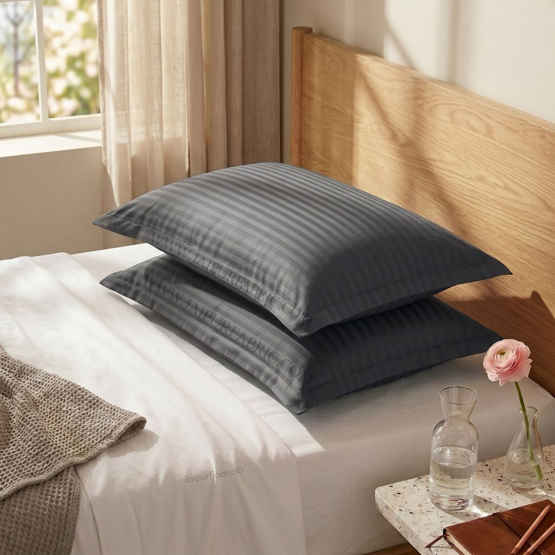Grey Color Pillow Cover Pair