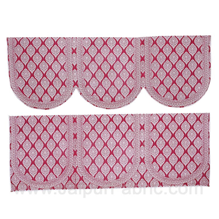 Maroon Superfine Cotton Block Print Sofa Set Cover
