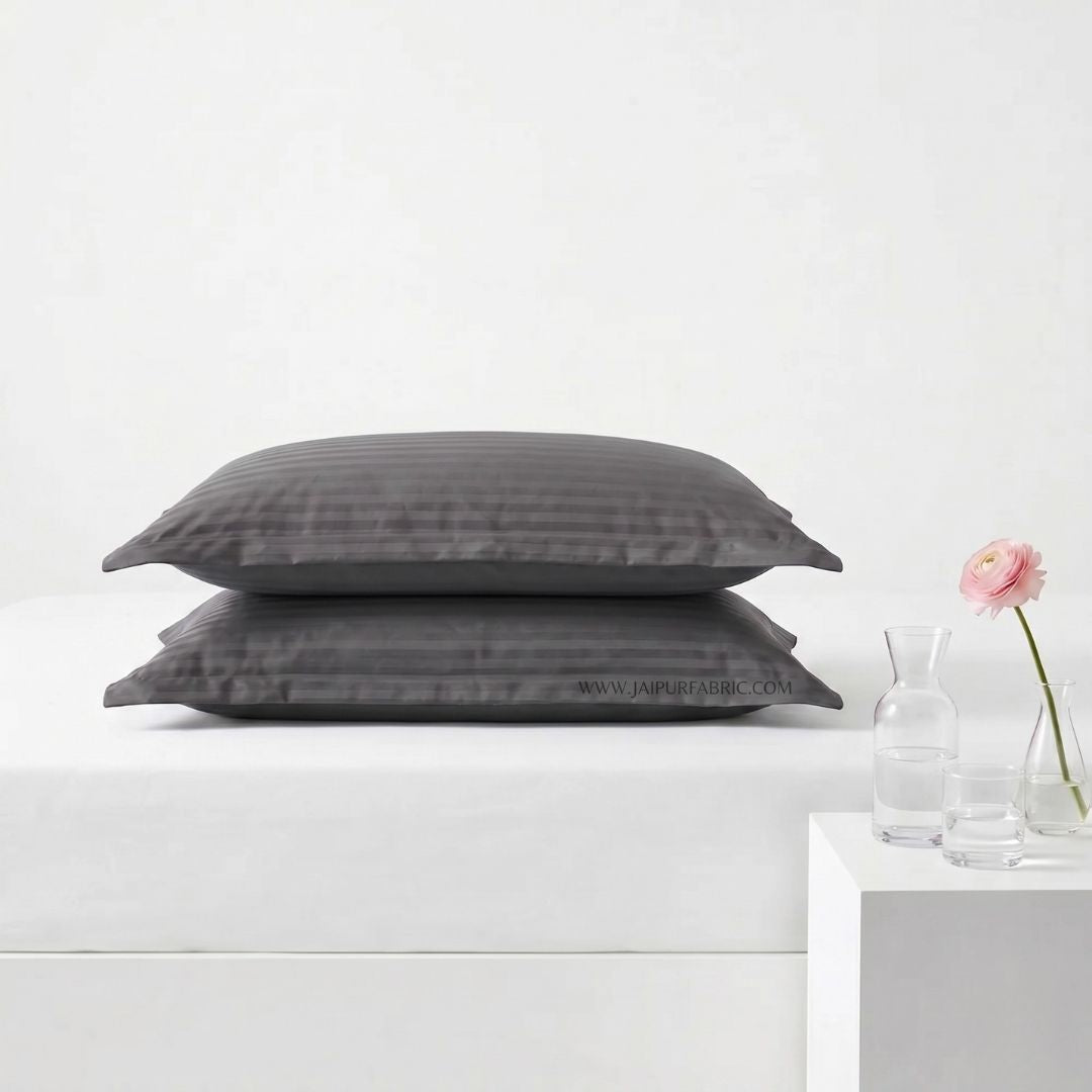 Grey Color Pillow Cover Pair
