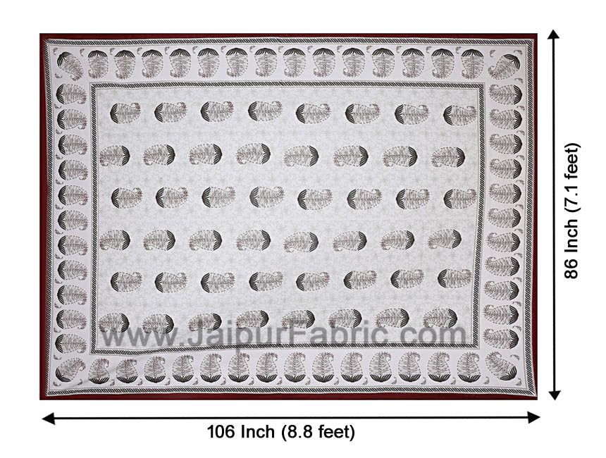 Double bedsheet Coffee Brown Water Plant Print