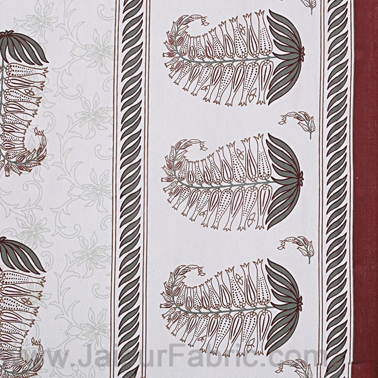 Double bedsheet Coffee Brown Water Plant Print