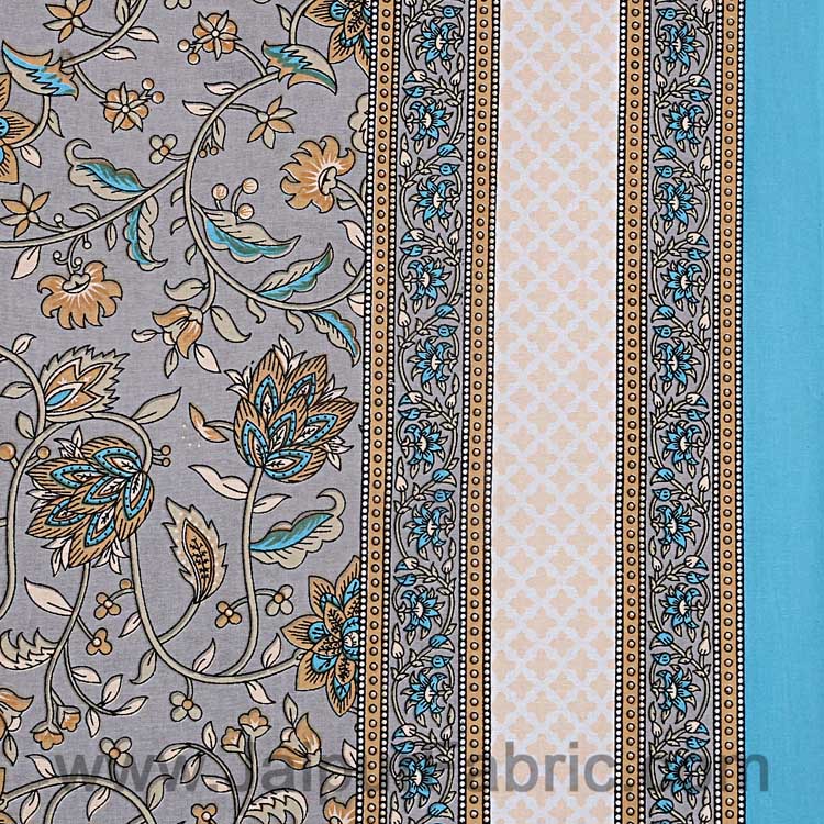 Double bedsheet Gray Artichoke Bale Print