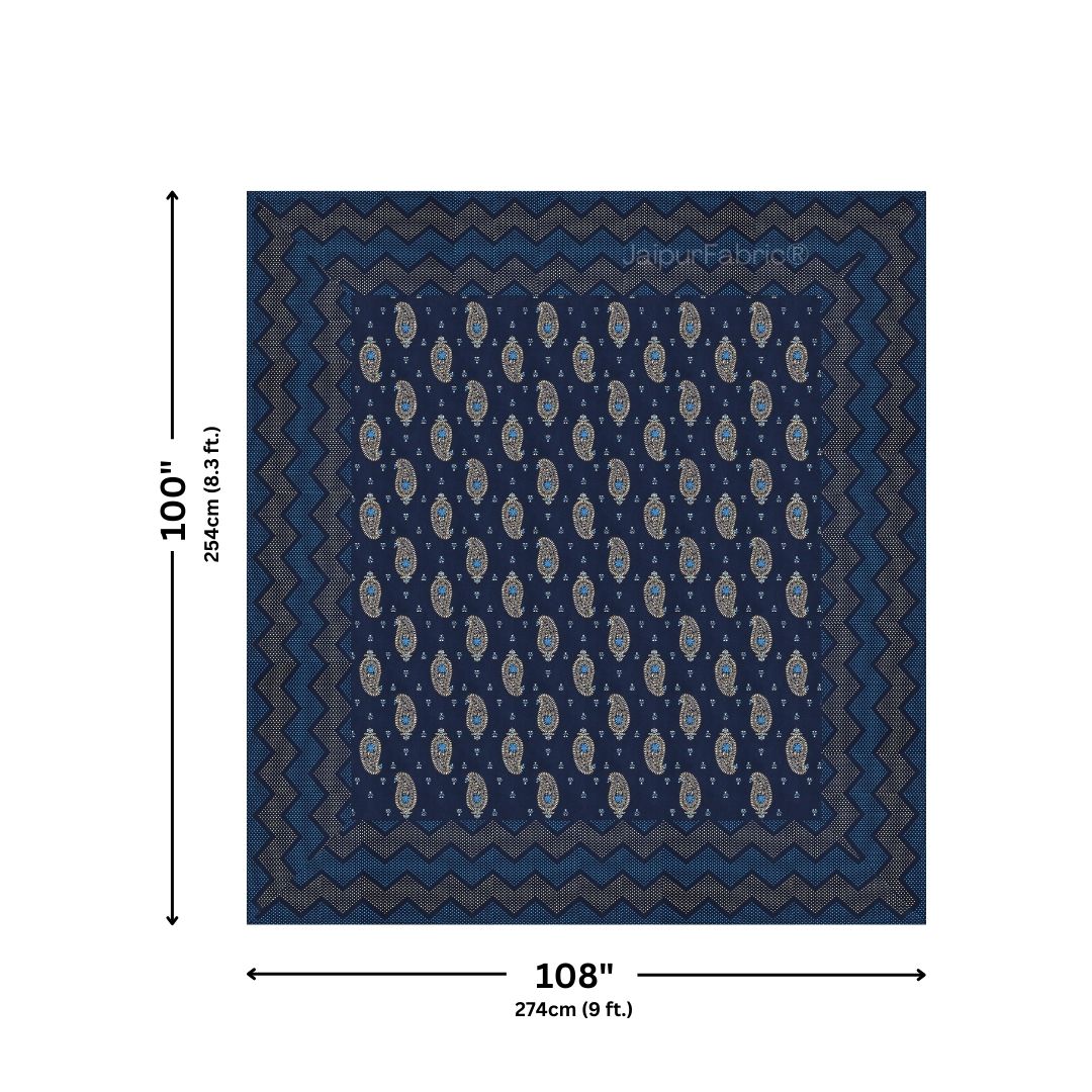 Traditional Goldi Nevy Blue King Size BedSheet