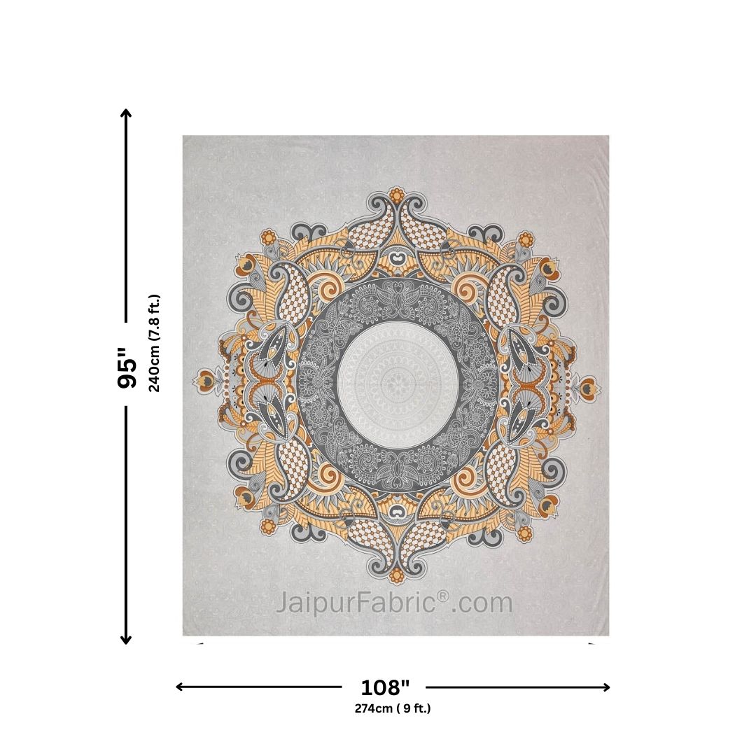 Cosmic Kolam Grey Double Bedsheet
