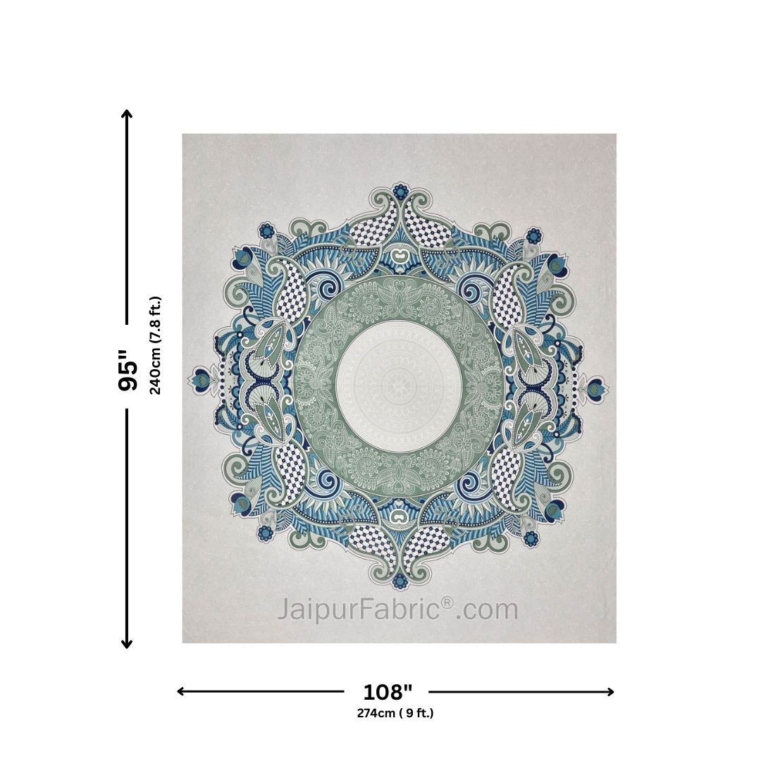 Cosmic Kolam Blue Double Bedsheet