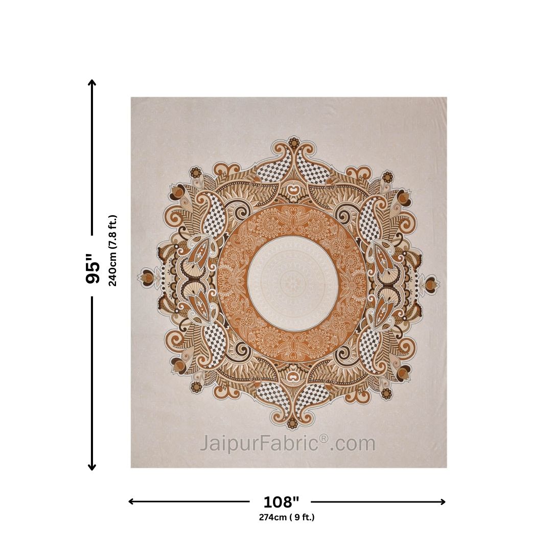 Cosmic Kolam Brown Double Bedsheet