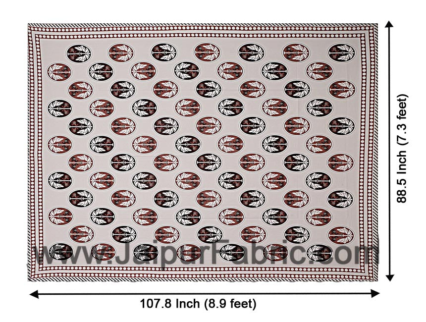 Double Bedsheet Grey Border Fine Cotton Dark Tree Print