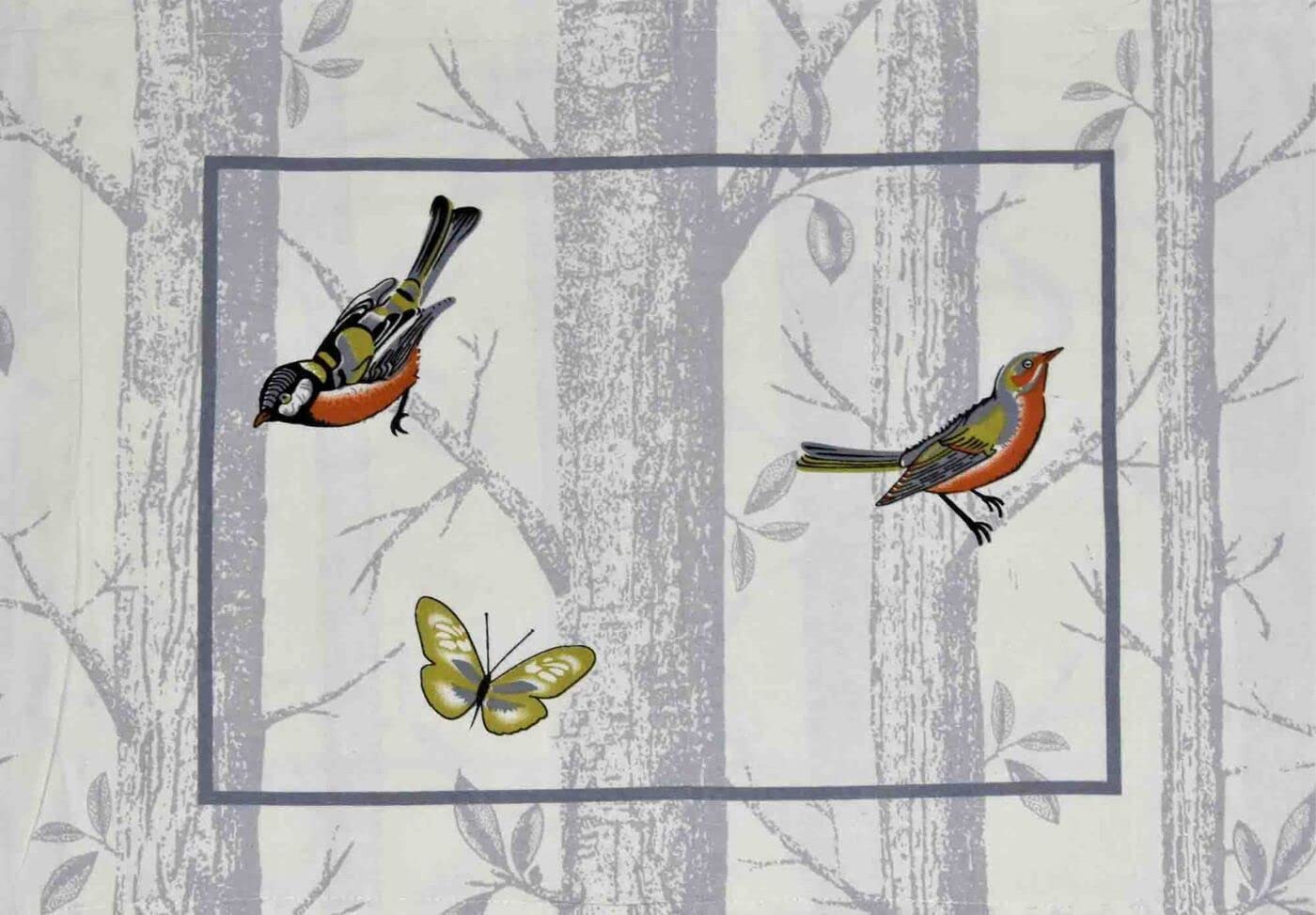Alexa Bird Pattern Grey Sparrow King Size Double Bedsheet