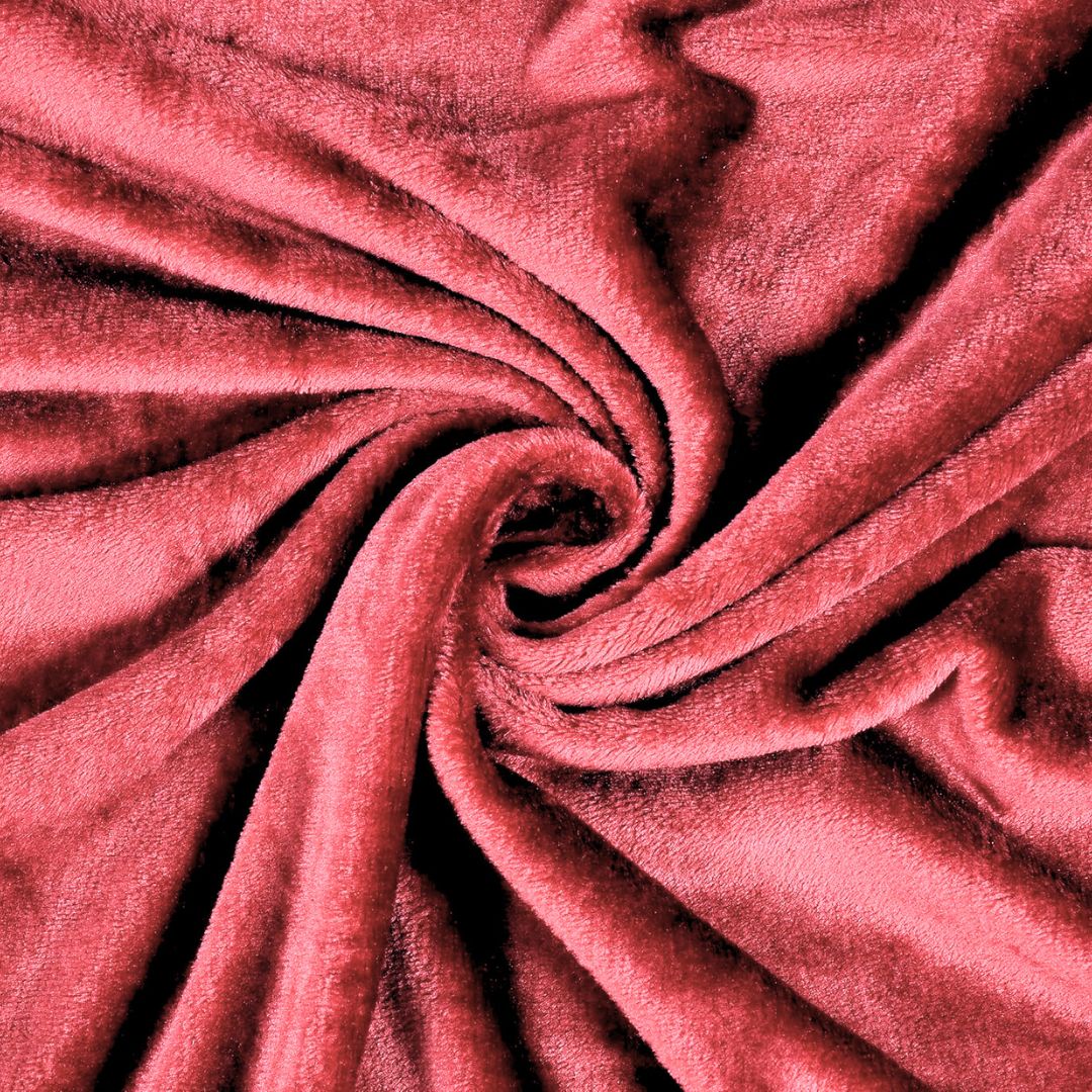 Red Super Soft Velvet Double Bedsheet with Matching Pillow Covers