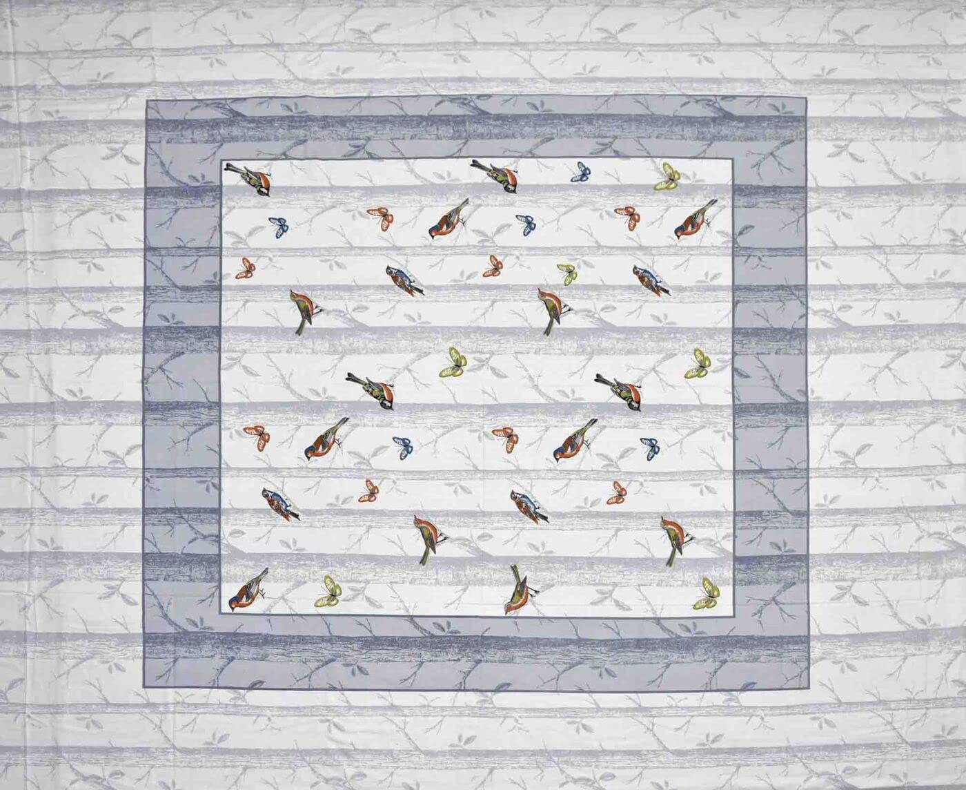 Alexa Bird Pattern Grey Sparrow King Size Double Bedsheet