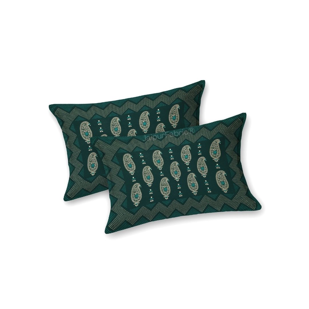 Traditional Goldi Sea Green King Size BedSheet