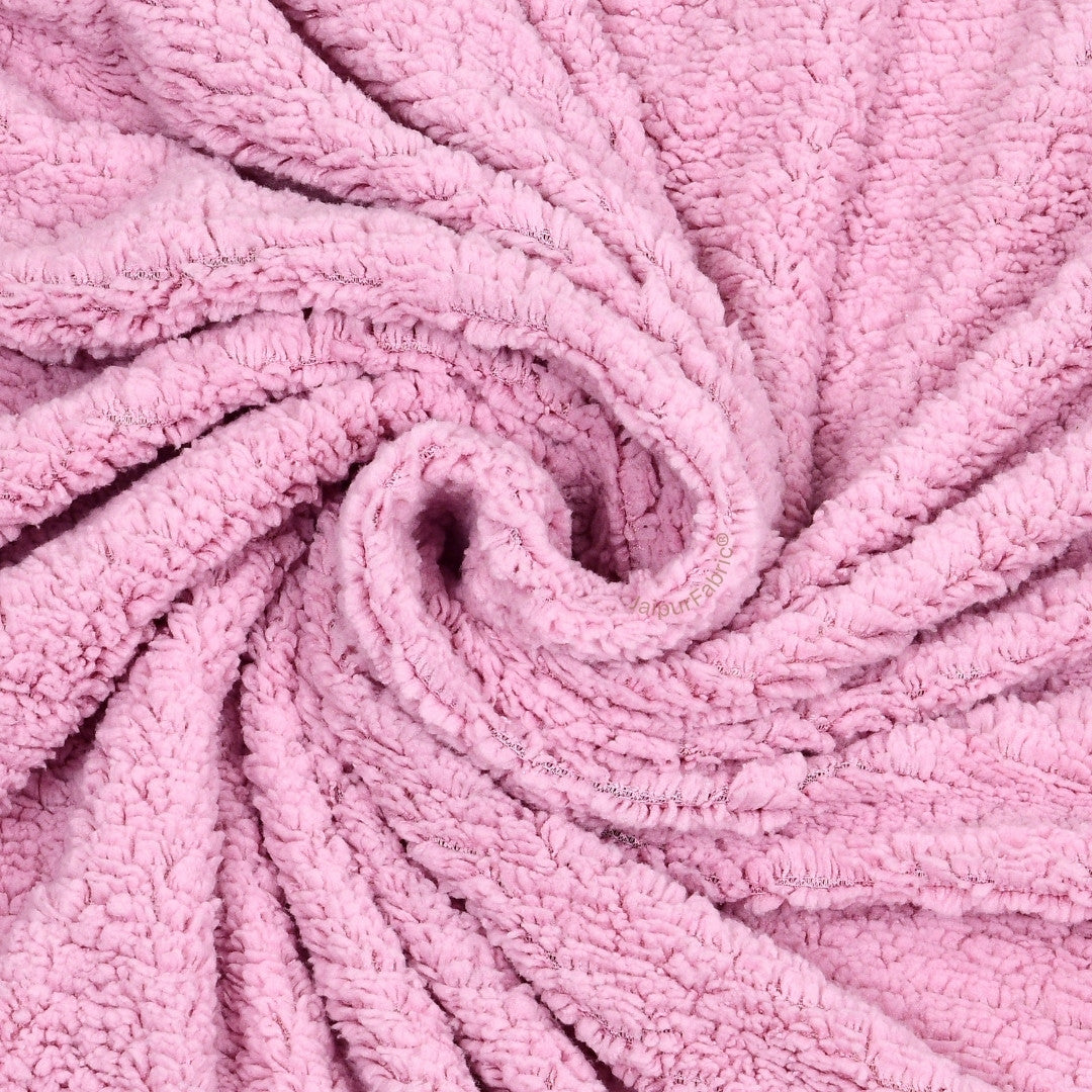 Velvet Plush Baby Pink Double Bed Blanket layered with Ultra-Soft Sherpa Fabric