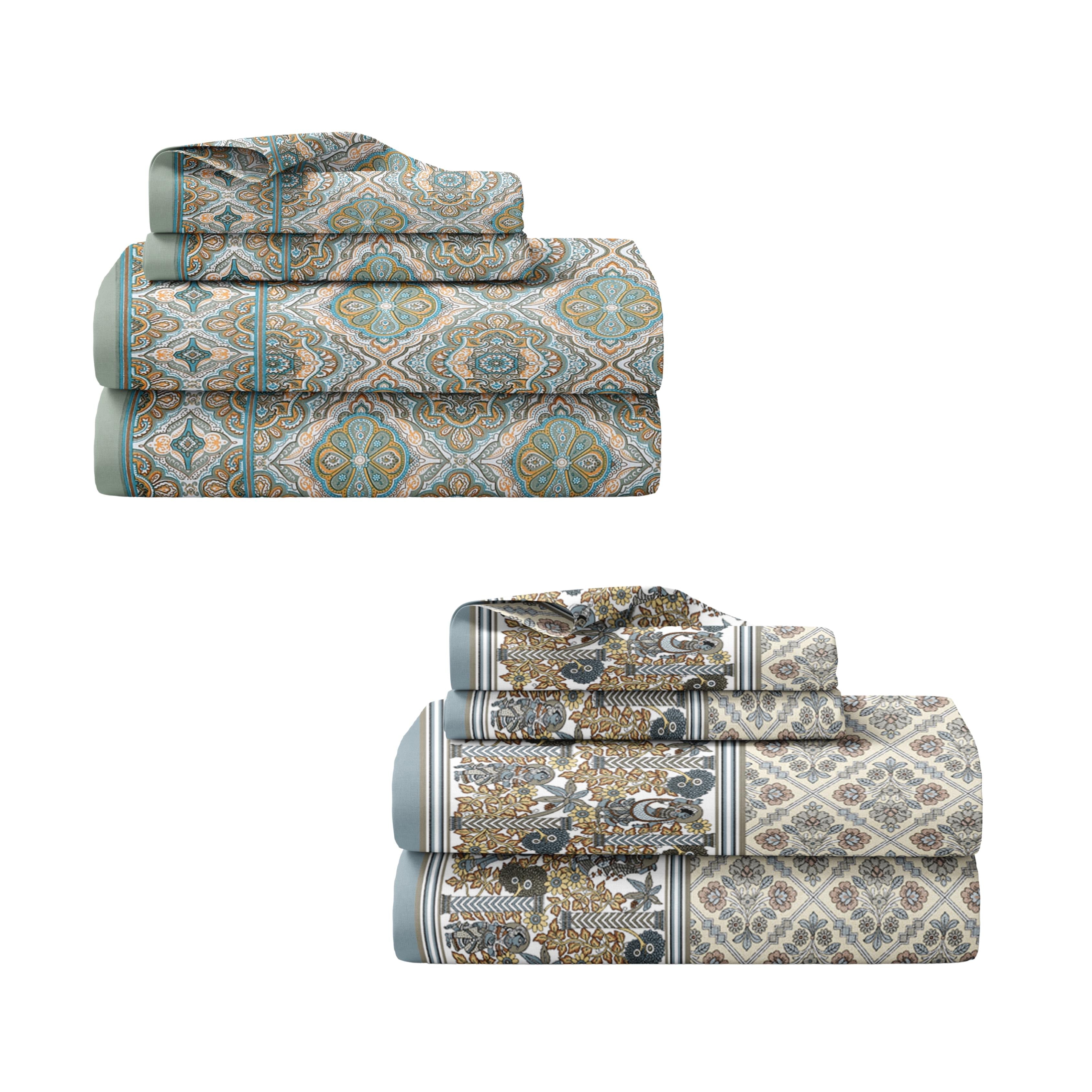 Royal Charm & Desert Flame 240 TC Pure Cottong Single Bedsheet Combo