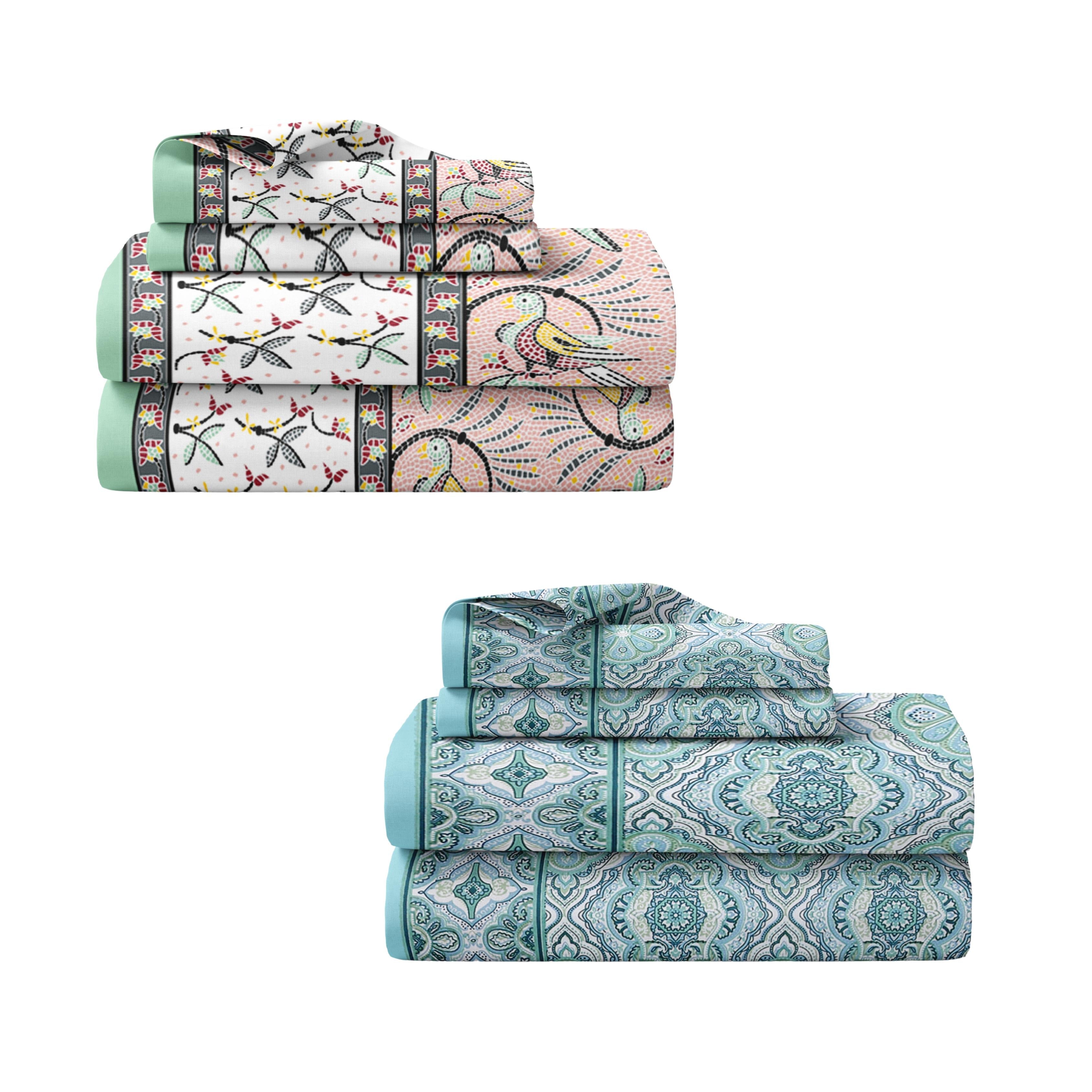 Camel Safari & Mughal Mosaic 240 TC Pure Cottong Single Bedsheet Combo