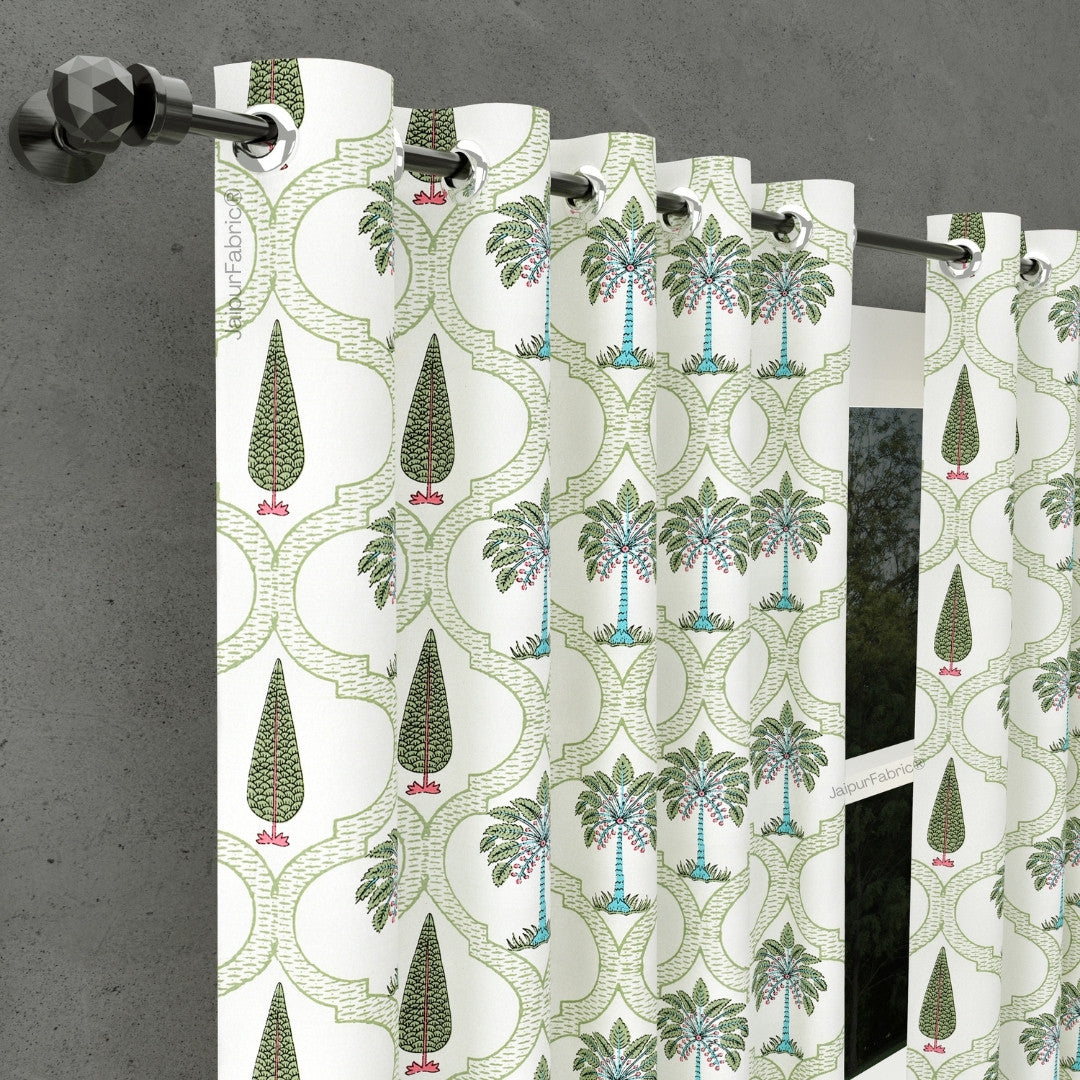 Hand Block Printroots Printed Curtains with Intricate Floral Designs (Pack of 2)
