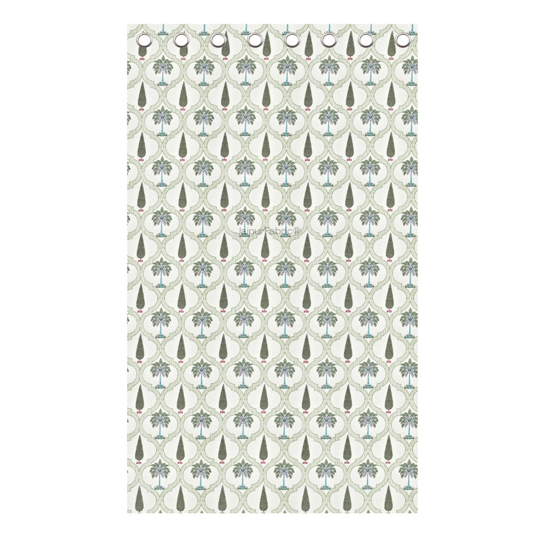 Hand Block Printroots Printed Curtains with Intricate Floral Designs (Pack of 2)