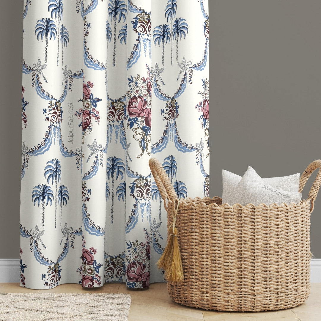 Blue Pottery Timeless Imprints 100% Cotton Block Printed Curtains Urban Jaipur (Pack of 2)