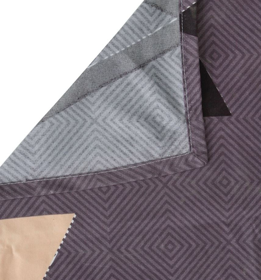 Dark Grey Triangle Super Soft Double Bedsheet