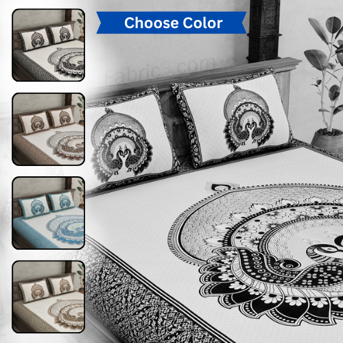 Royal Jaipur Fabric Pure Cotton Double Bedsheet – Choose Your Perfect Shade