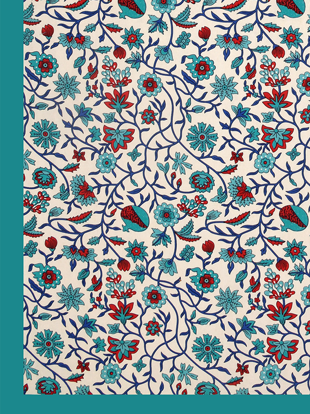 Double Bedsheet With Sea Green Branch Of Pomegranate With Two Pillow Cover