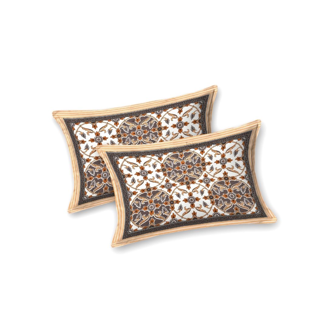 Majestic Jaipuri Mandala Coffee Brown Double Bedsheet Pure Cotton
