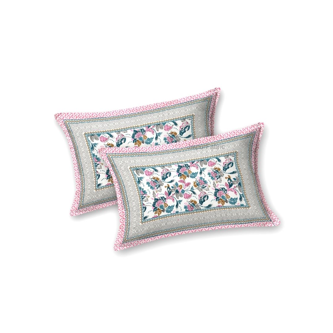 Imperial Floral Bouquet Rose Pink Double Bedsheet Pure Cotton