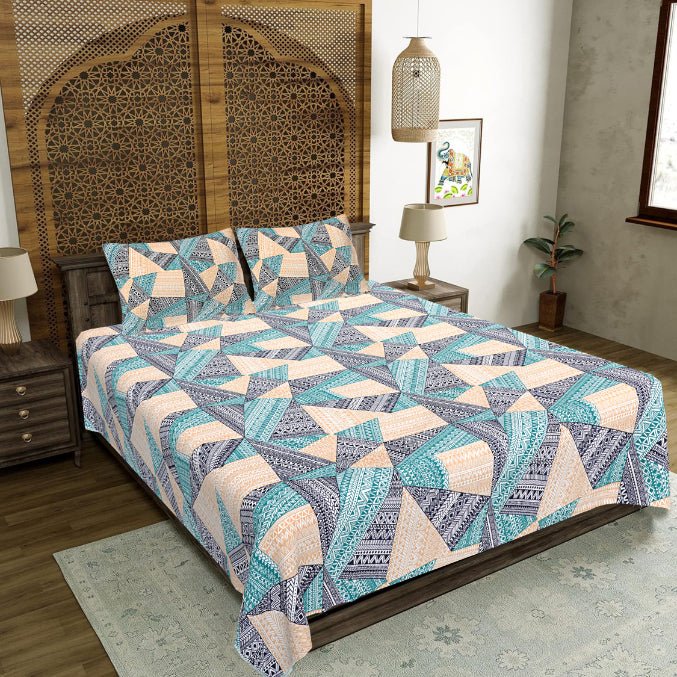 Angular Stone Prism Double Bedsheet