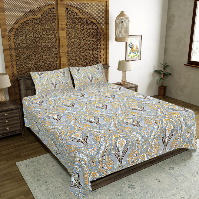 Gilded Heritage Motif Double Bedsheet