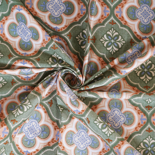 Azure Coastal Grid Double Bedsheet
