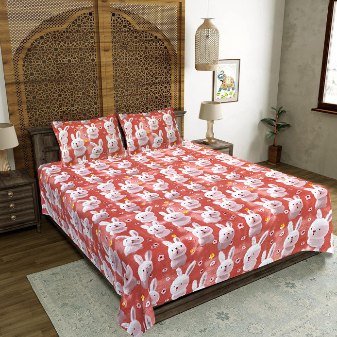 Scarlet Rabbit Sprint Double Bedsheet