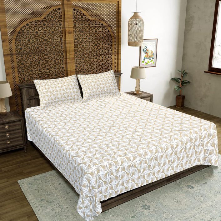 Toffee Nautilus Spiral Double Bedsheet