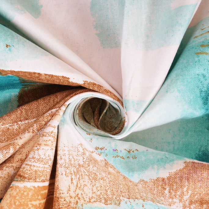 Aquamarine Painted Vista Double Bedsheet