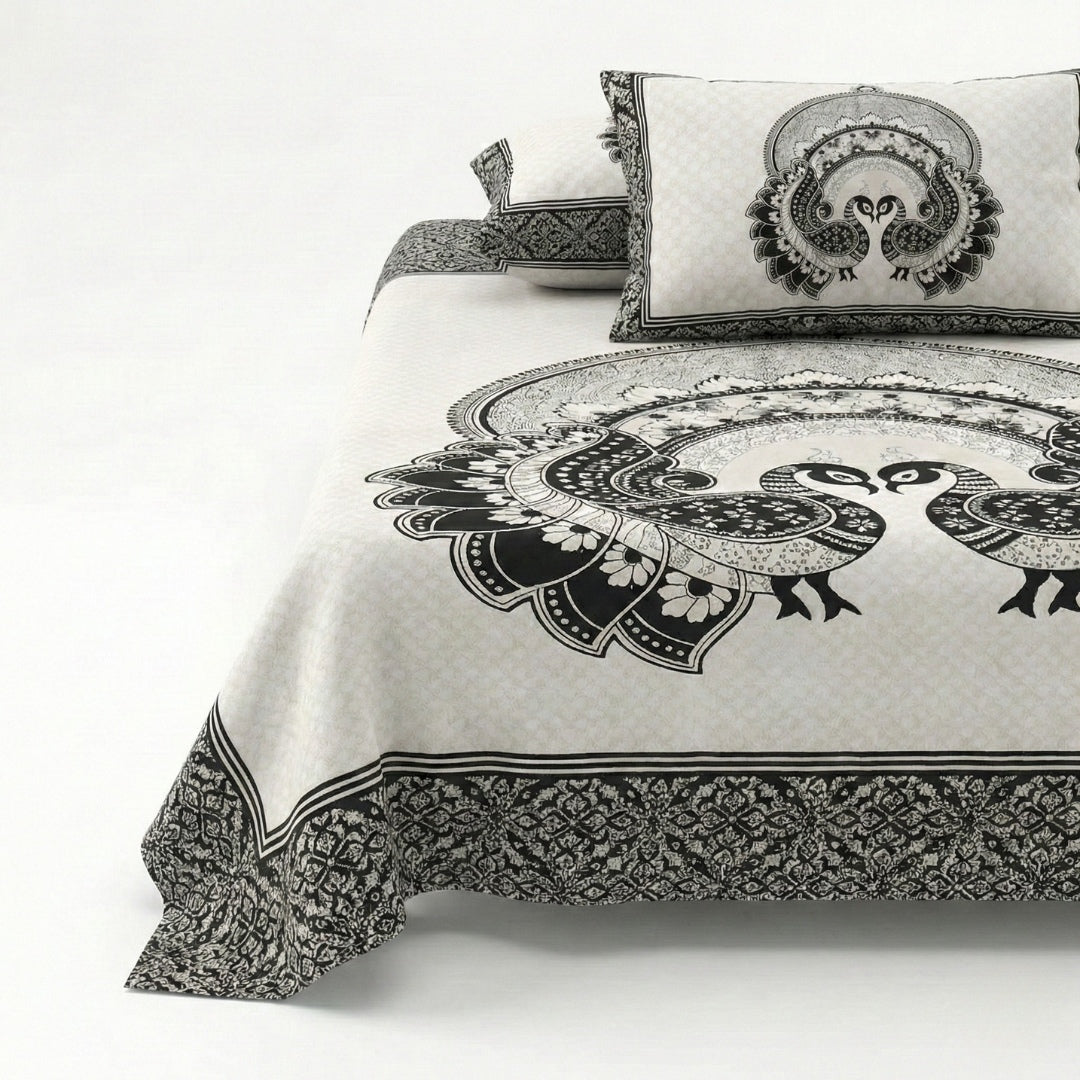Royal JaipurFabric Dark Grey Pure Cotton Double BedSheet