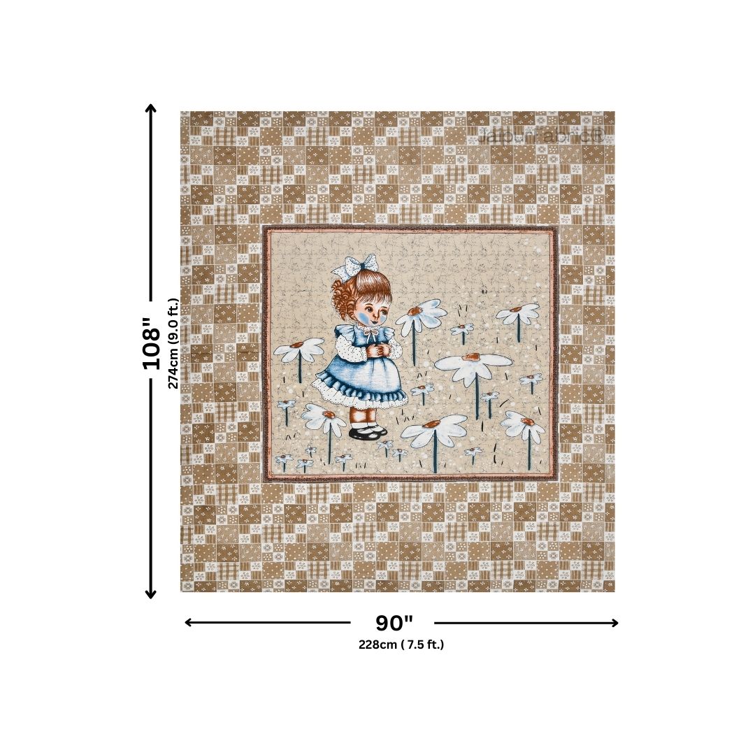 Delicate Daisy Beige Pure Cotton Double Bedsheet