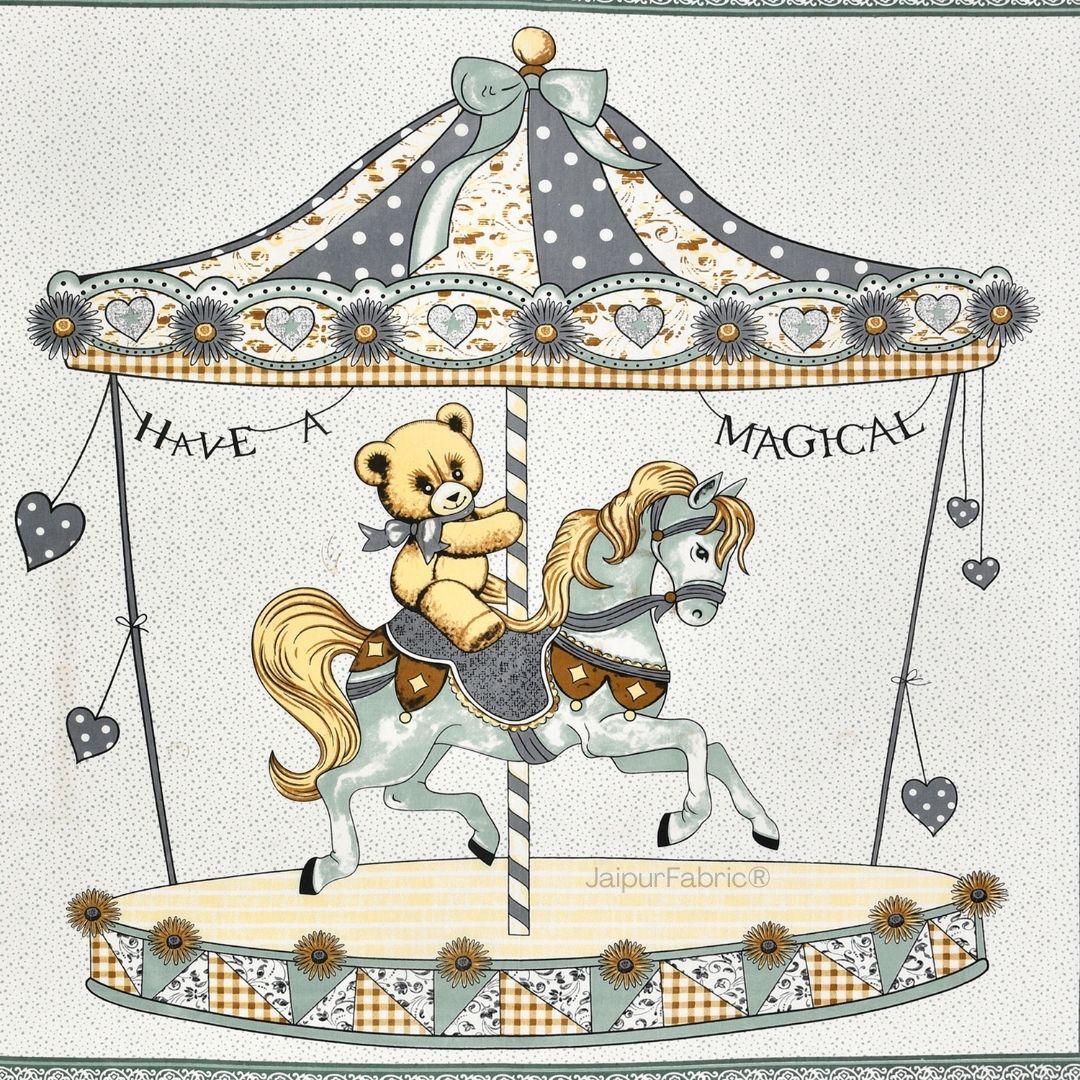 Magical Merry-go-round Pure Cotton Green Double Bedsheet