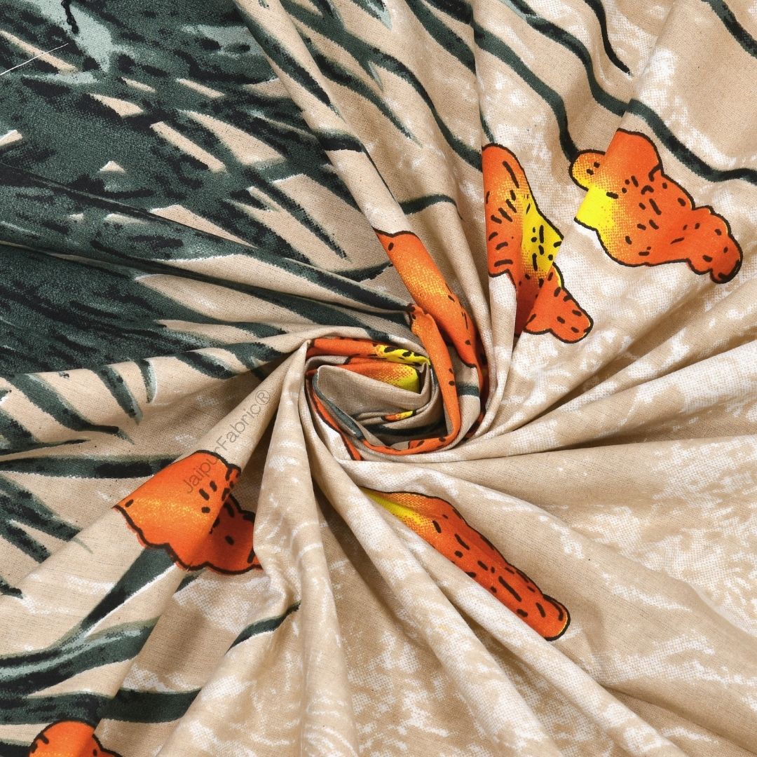 Blossom Sunset Beige Pure Cotton Double Bedsheet