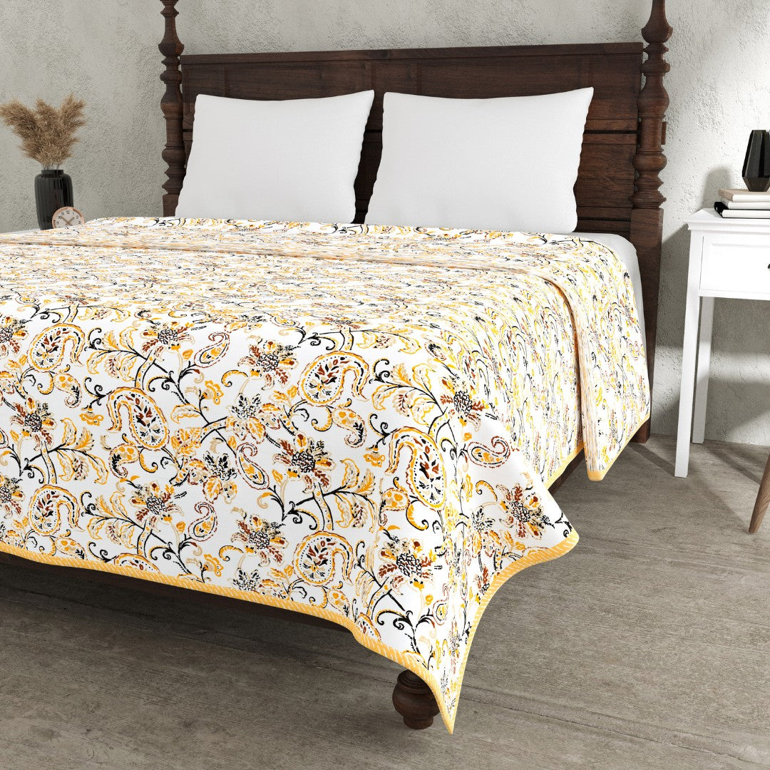 The Golden Paisley Reversible Double Bed Dohar