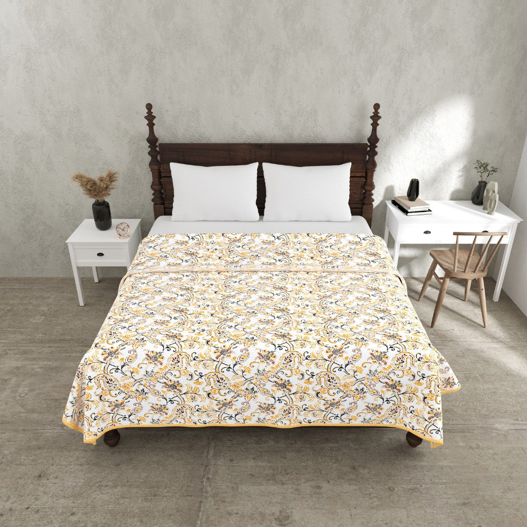 The Golden Paisley Reversible Double Bed Dohar