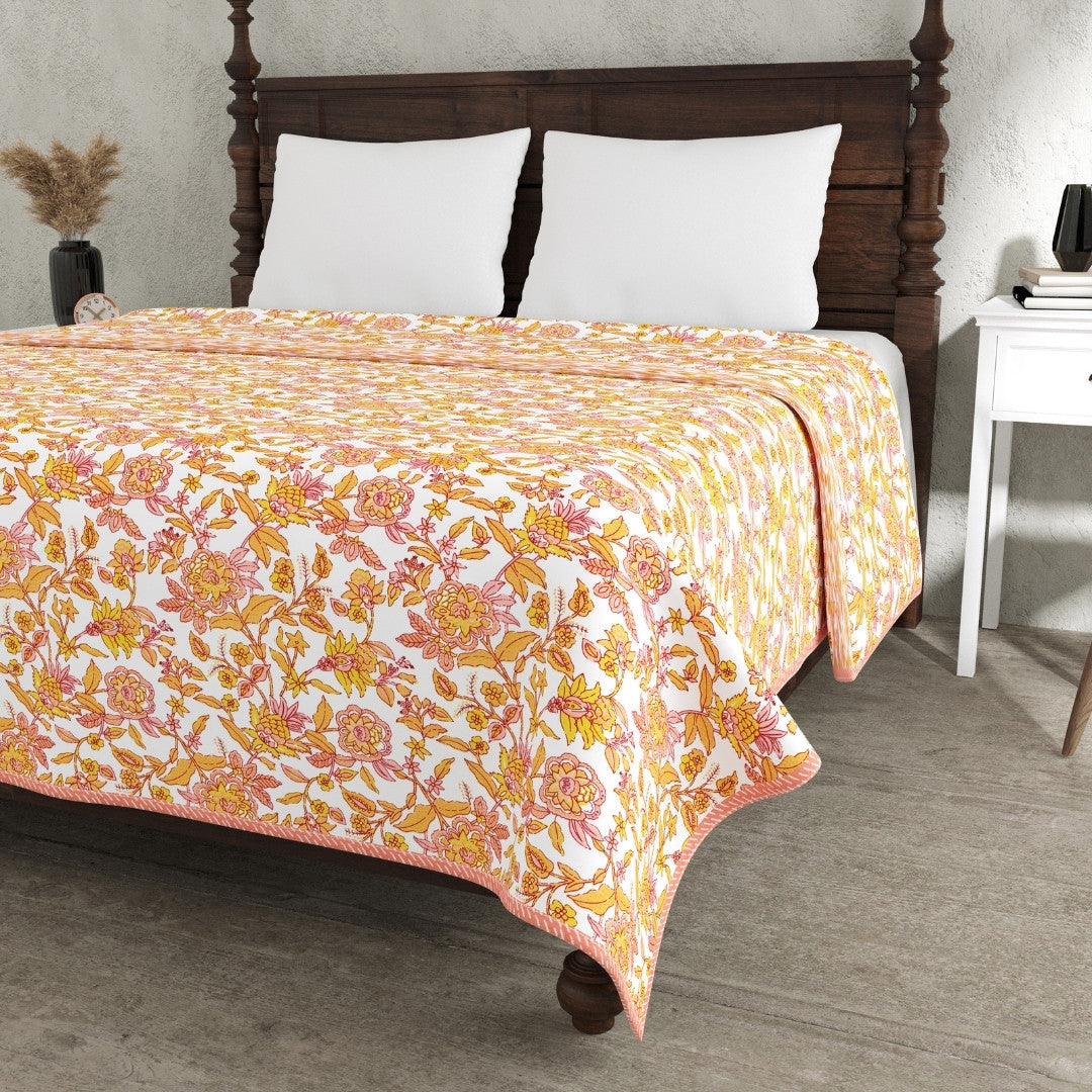 The Peach Blossom Reversible Double Bed Dohar