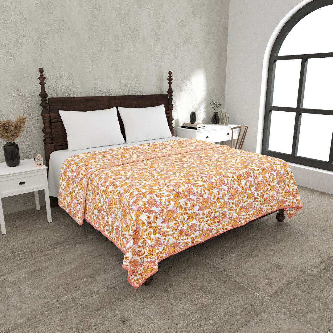 The Peach Blossom Reversible Double Bed Dohar