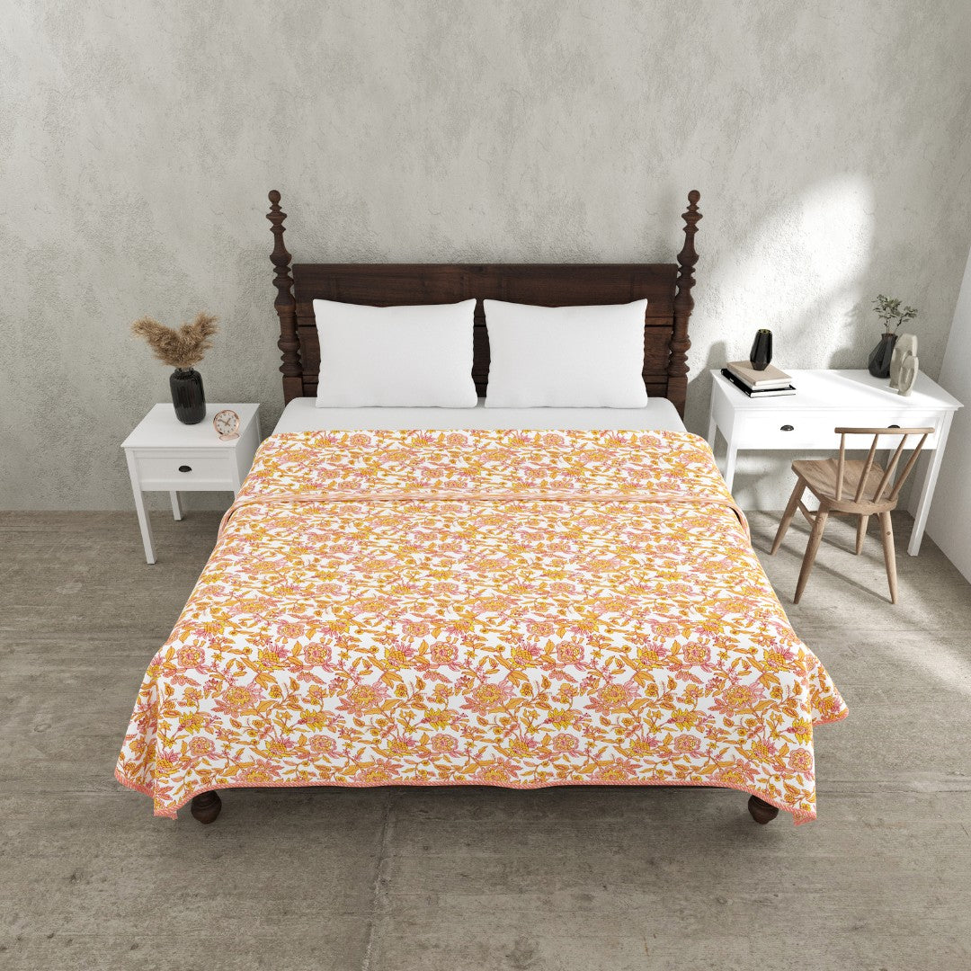The Peach Blossom Reversible Double Bed Dohar