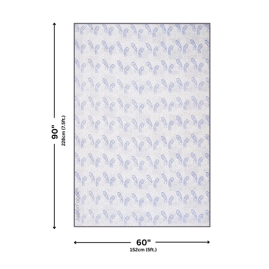 Artistic Blue Block Print 400 TC Pure Premium MulMul Cotton Single Bed Dohar