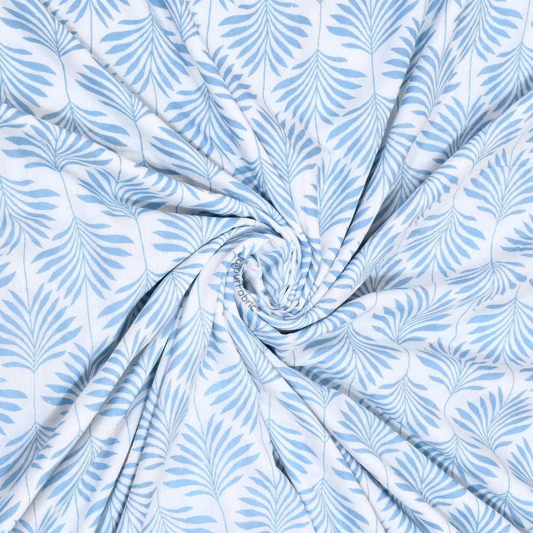 Elegance Azure Block Print 400 TC Pure Premium MulMul Cotton Single Bed Dohar