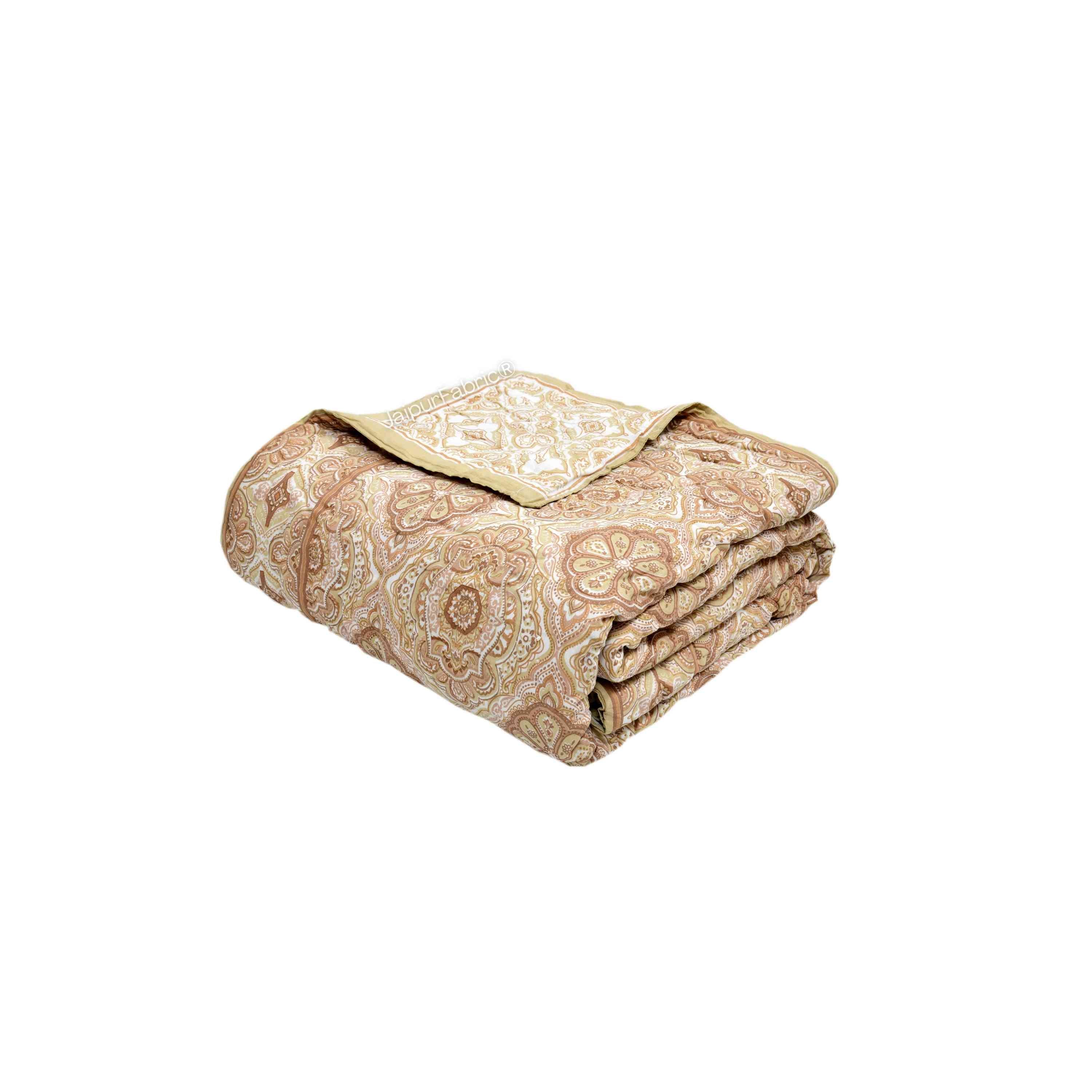 Reversible Quilt Rajai with Golden Corn Dual-Design Print for Stylish Bedrooms